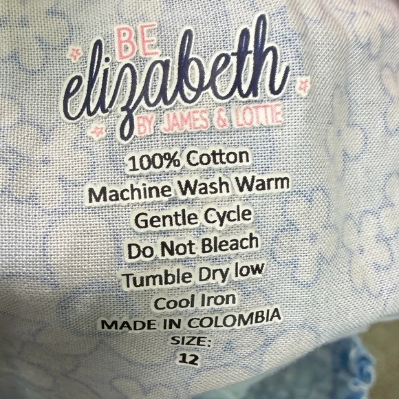 Be Elizabeth By James & Lottie Smocked Ruffle Skirt, Blue Foral Girl’s Size 12 - Picture 4 of 7